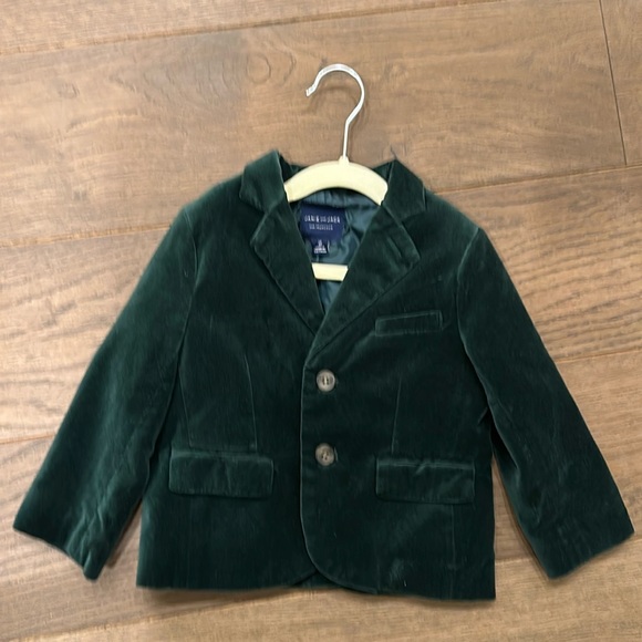 Janie and Jack Velveteen Hunter Green Blazer 2T - Picture 3 of 5